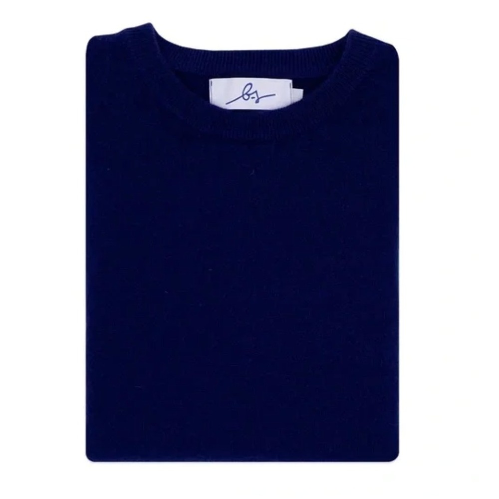 Boston Scott Mens 3XL 100% Cashmere Sweater Navy Blue Crewneck Lush NWT $175
